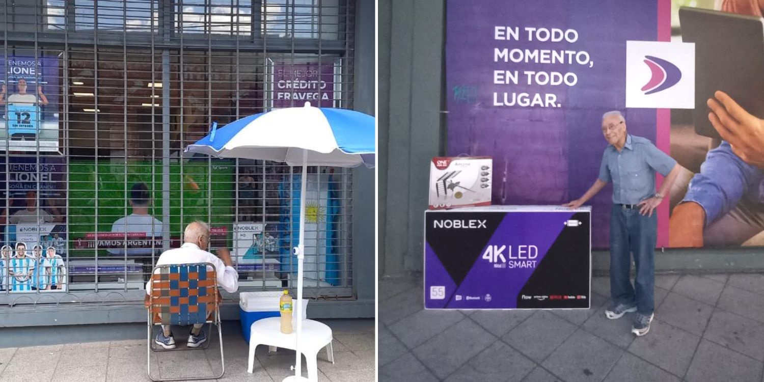 Elderly Argentina Fan Watches World Cup From Outside Store, Company Gifts Him 55-Inch TV featured image